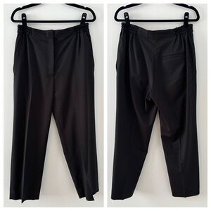 COS Stretch Waist Trousers Ankle Bottoms Crop Seam Front Pockets Formal Black